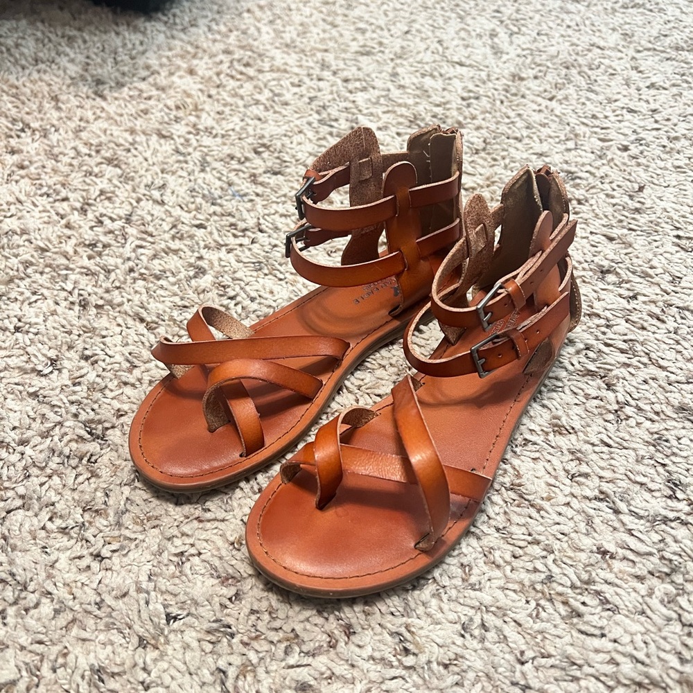 Women's Tan Leather Sandals
